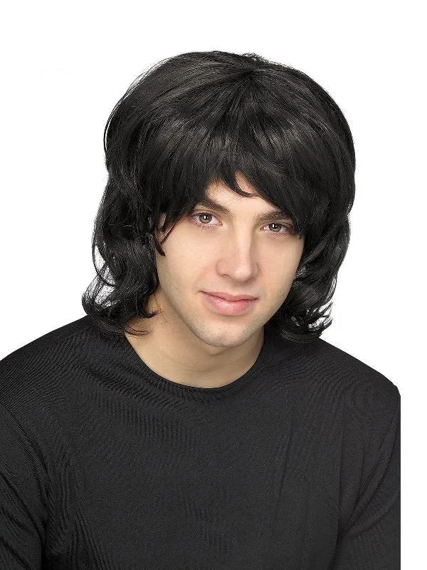 1970s Black Shag Wig