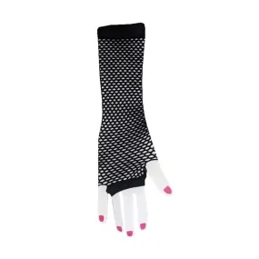 80s Black Fishnet Gloves