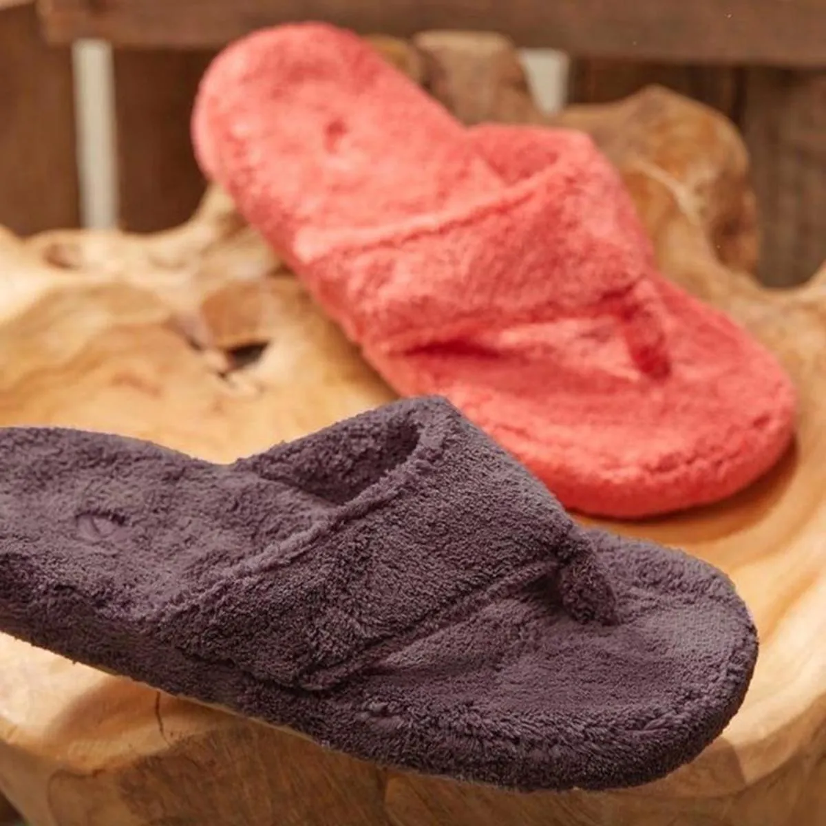 ACORN Women's Spa Thong Slippers - Natural