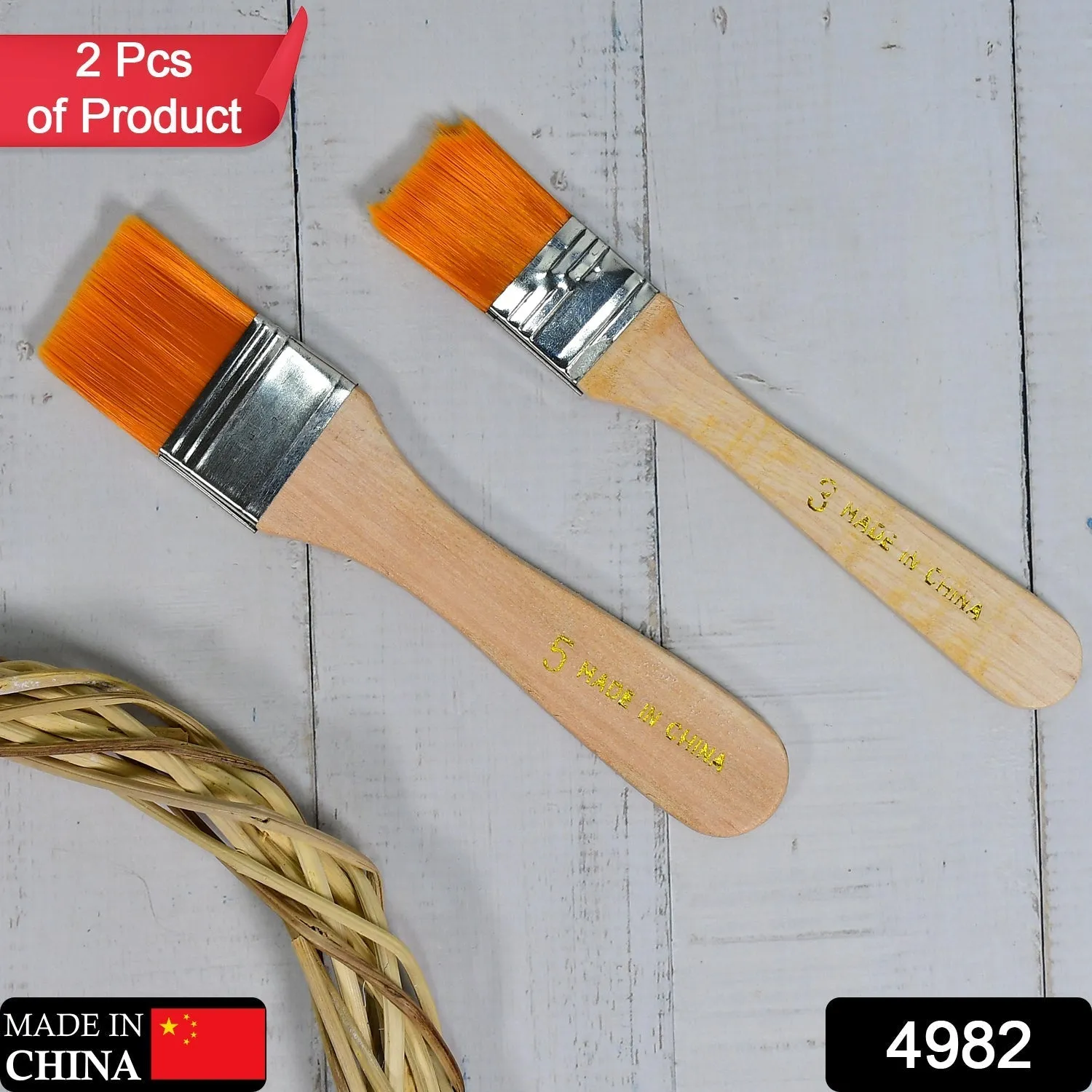 Artistic Flat Painting Brush 2pc for Watercolor & Acrylic Painting.