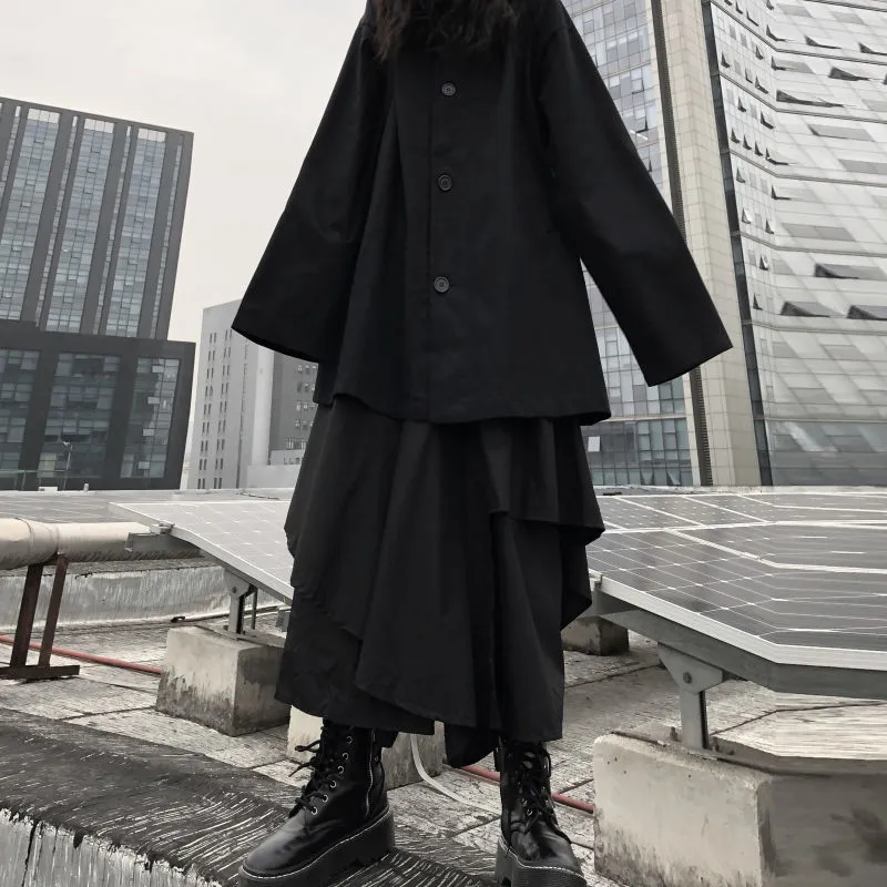 Asymmetric Maxi Skirt With Ruffles