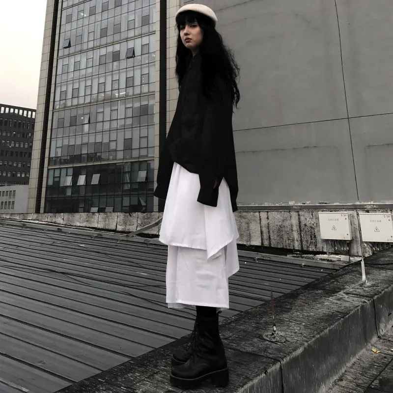 Asymmetric Maxi Skirt With Ruffles