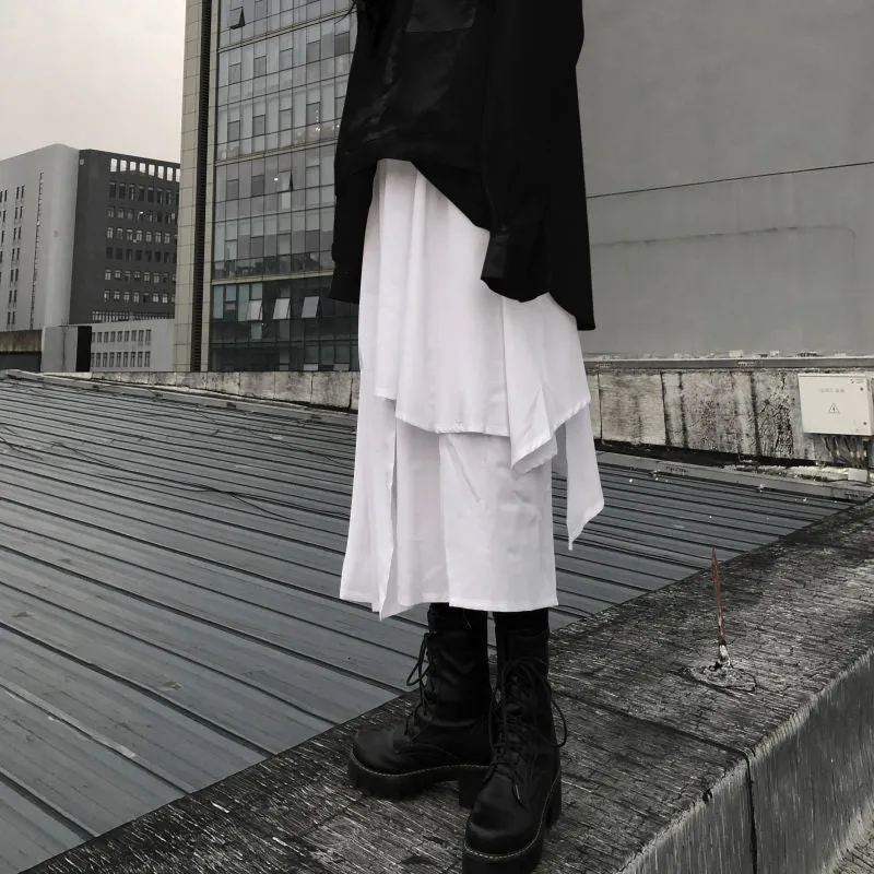 Asymmetric Maxi Skirt With Ruffles