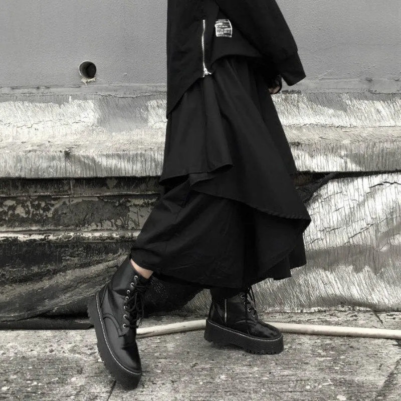 Asymmetric Maxi Skirt With Ruffles