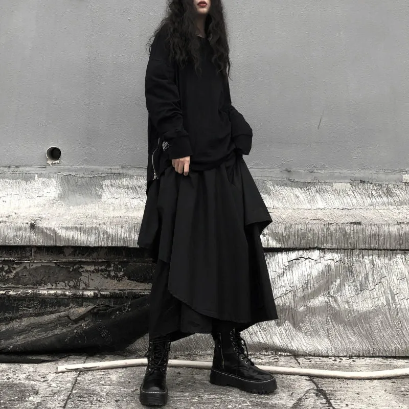 Asymmetric Maxi Skirt With Ruffles