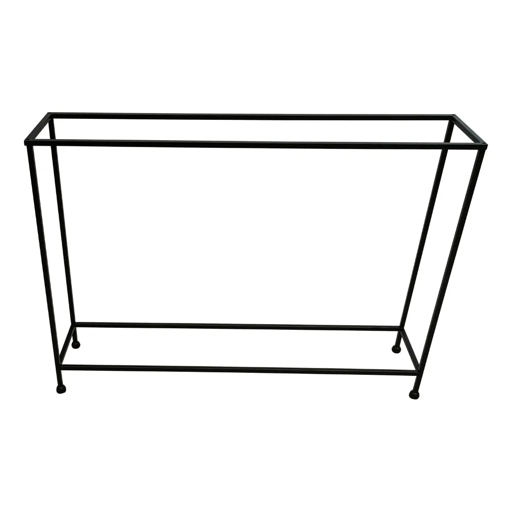 Aurelia 48 Inch Console Sofa Table, Artisanal Hammered Antique Bronze Tray Top, Industrial Black Iron Frame By The Urban Port