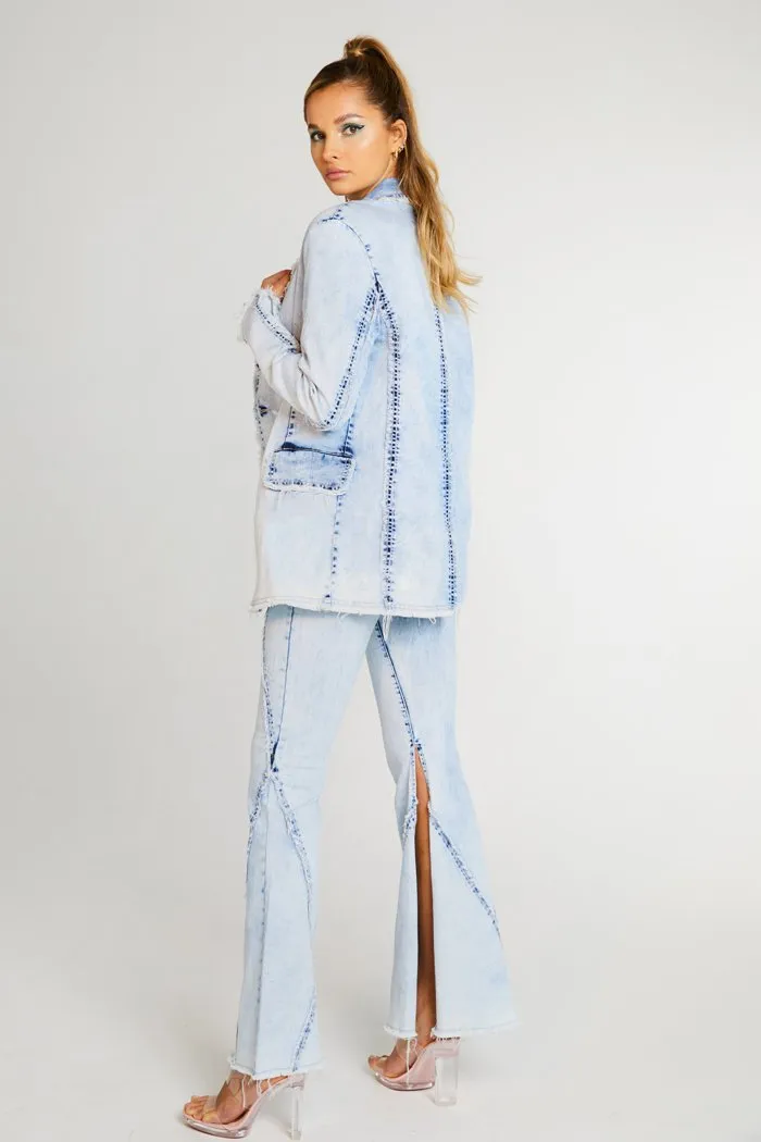 Bleach Denim Extreme Flare Jeans