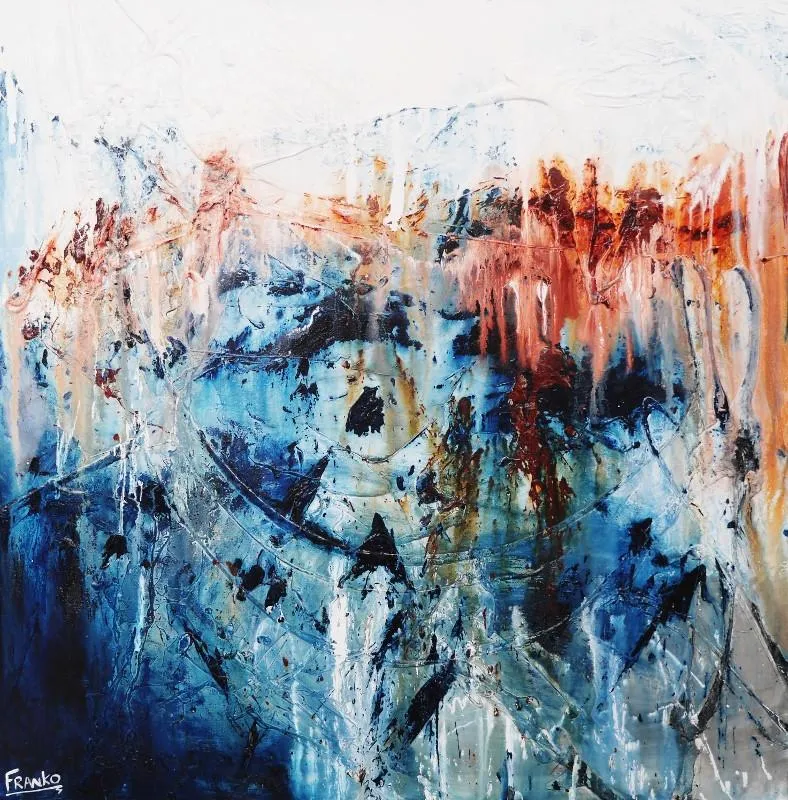 Blue Madder 120cm x 120cm Blue Abstract Painting (SOLD)