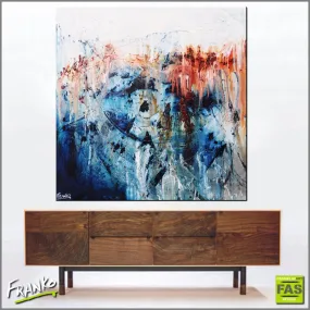 Blue Madder 120cm x 120cm Blue Abstract Painting (SOLD)