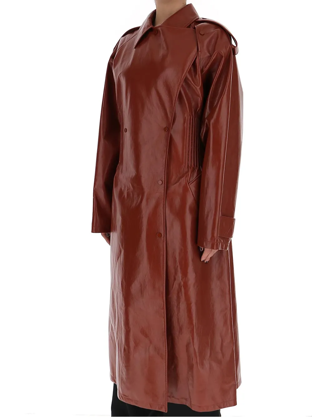 Bottega Veneta Shiny Leather Trench Coat