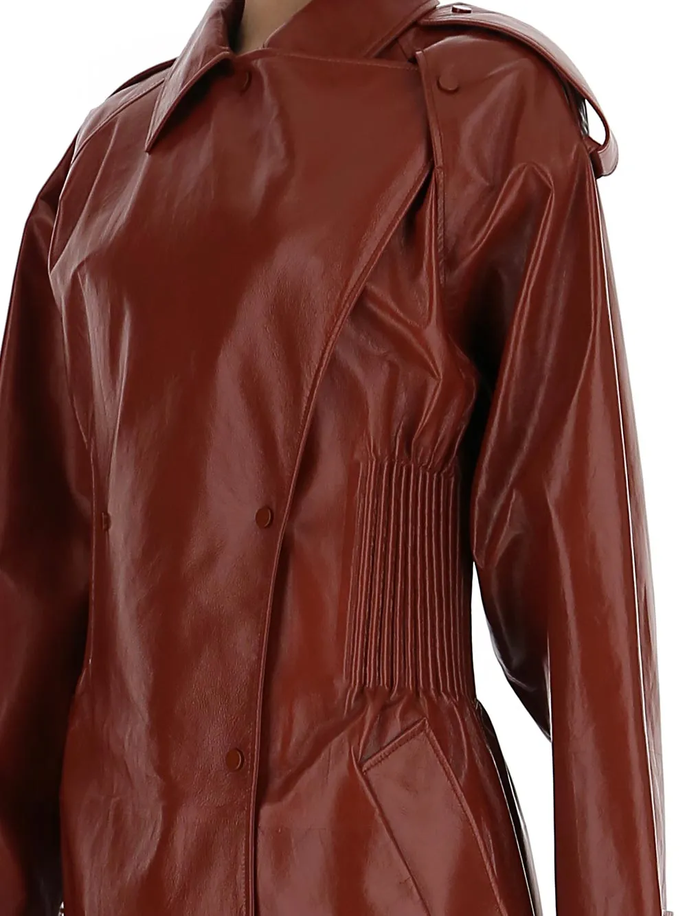 Bottega Veneta Shiny Leather Trench Coat