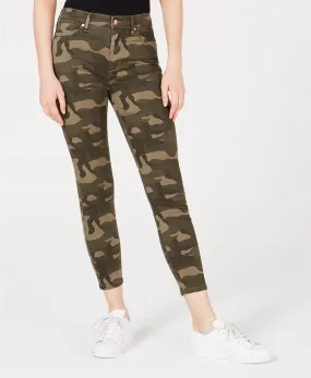 Celebrity Pink Juniors' Camo-Print High-Rise Skinny Jeans Med Green Size 3