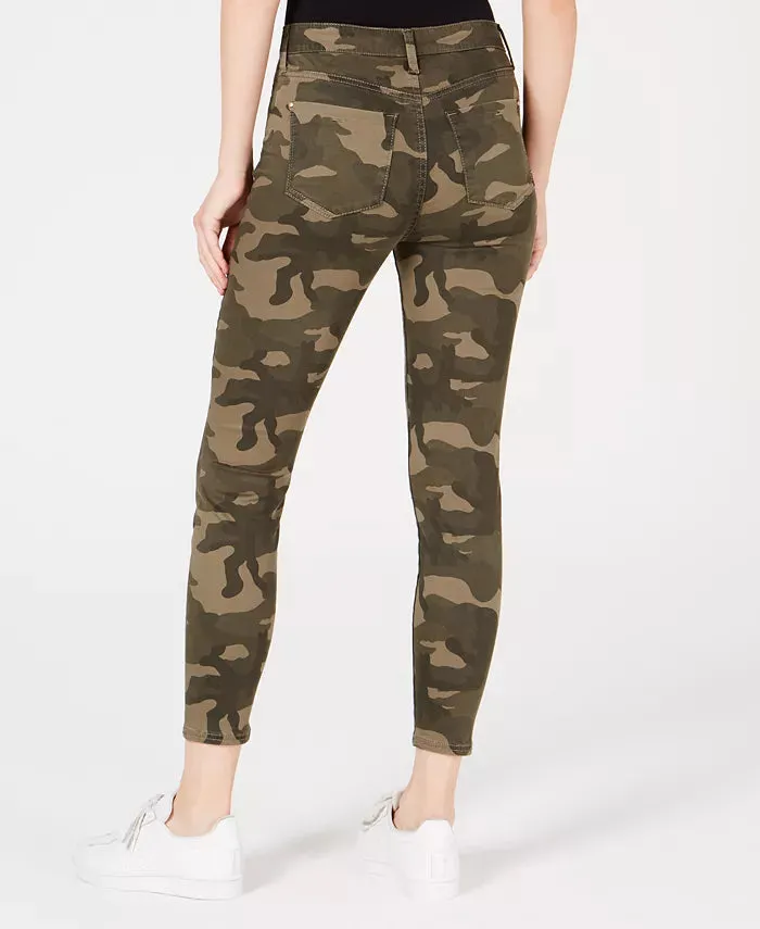 Celebrity Pink Juniors' Camo-Print High-Rise Skinny Jeans Med Green Size 3