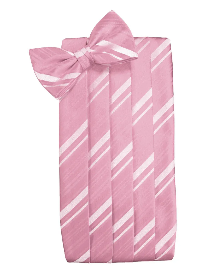 Coral Striped Satin Cummerbund Set