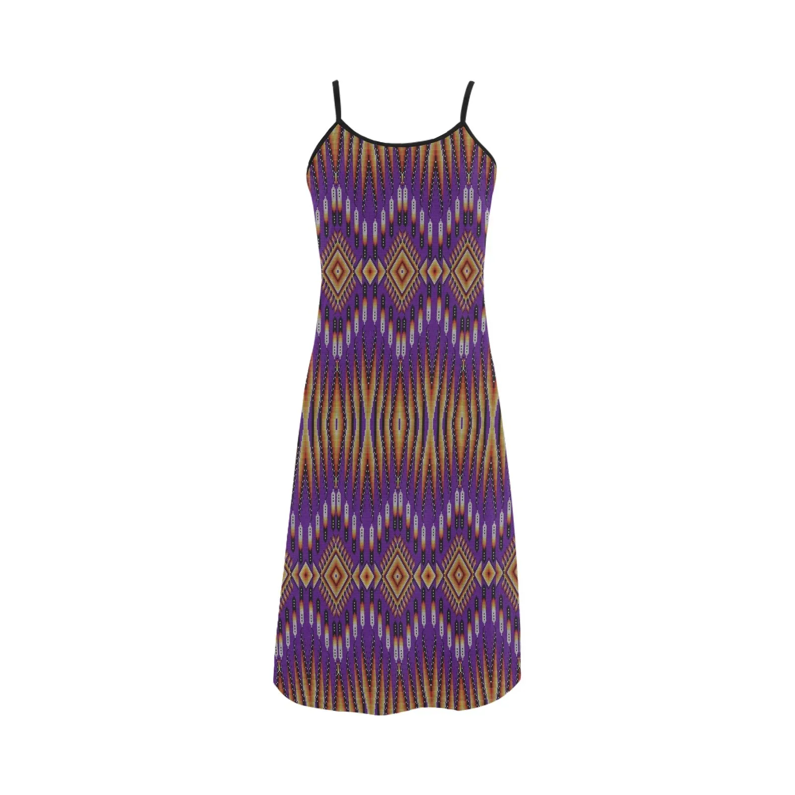 Fire Feather Purple Alcestis Slip Dress
