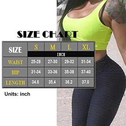 FITTOO Women's High Waist Yoga Pants Tummy Control Scrunched Booty Capri Leggings Workout Running Butt Lift Textured Tights Blue