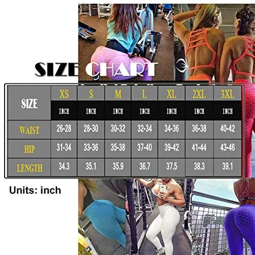FITTOO Women's High Waist Yoga Pants Tummy Control Scrunched Booty Leggings Workout Running Butt Lift Textured Tights Peach Butt Blue
