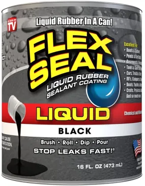 Flex Seal LFSBLKR16 Rubberized Coating, Black, 16 oz :PINT: QUANTITY: 1