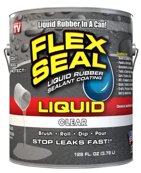 Flex Seal LFSCLRR01 Rubberized Coating, Clear, 1 gal, Can :GAL: QUANTITY: 1