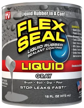 Flex Seal LFSGRYR16 Rubberized Coating, Gray, 16 oz, Can :PINT: QUANTITY: 1