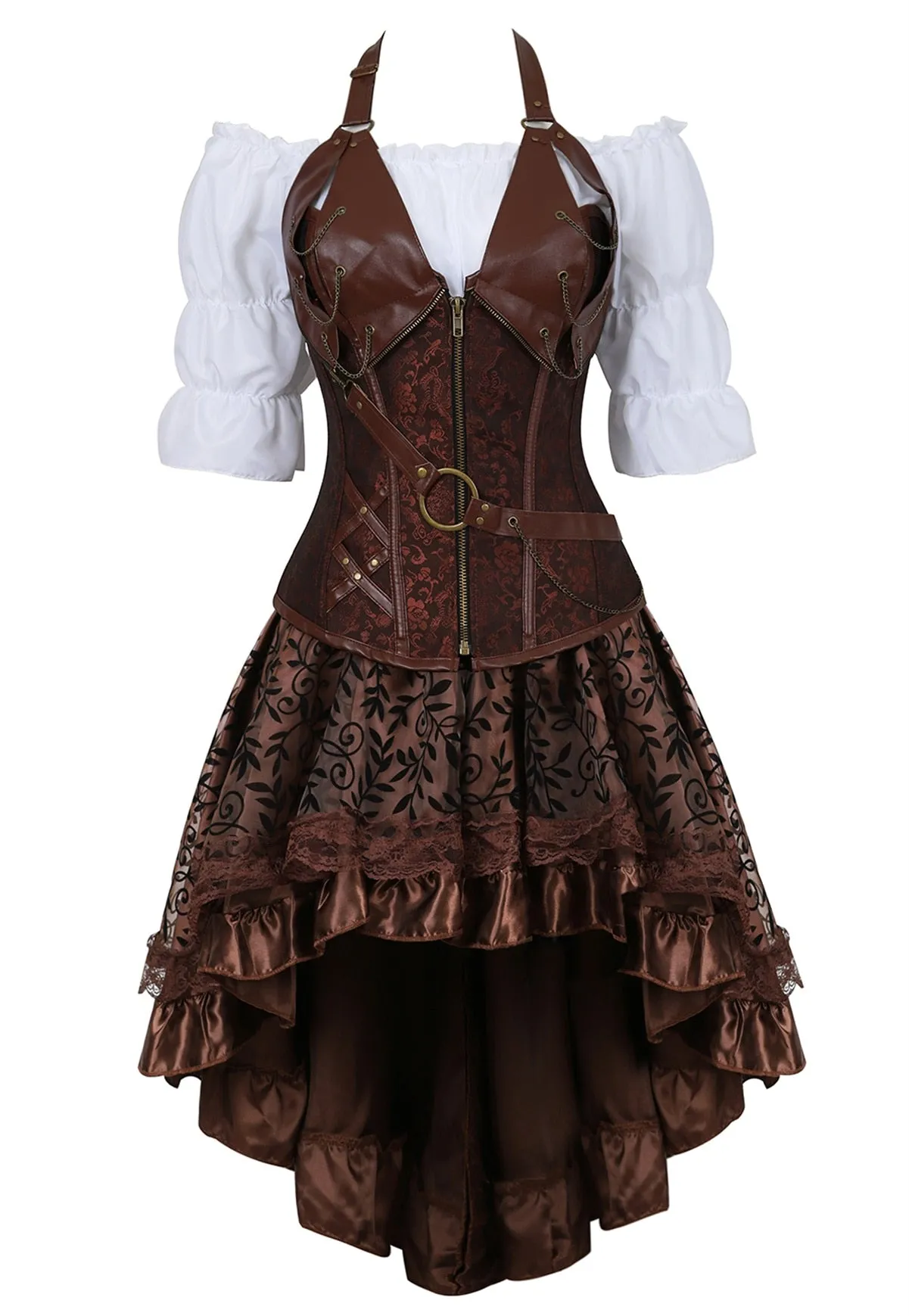 Funki Buys | Dresses | Women's Steampunk Top Corset Skirt Set