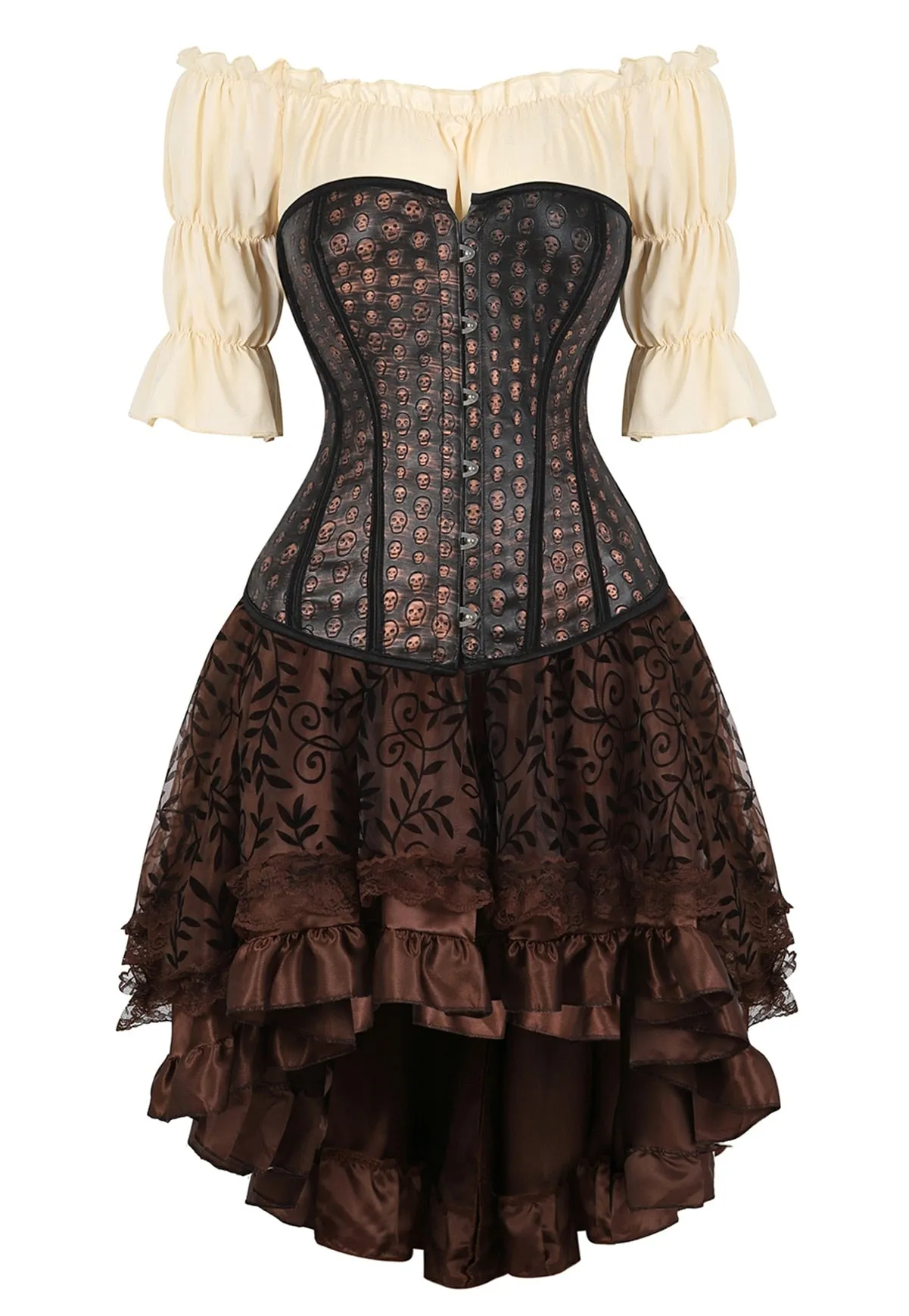 Funki Buys | Dresses | Women's Steampunk Top Corset Skirt Set
