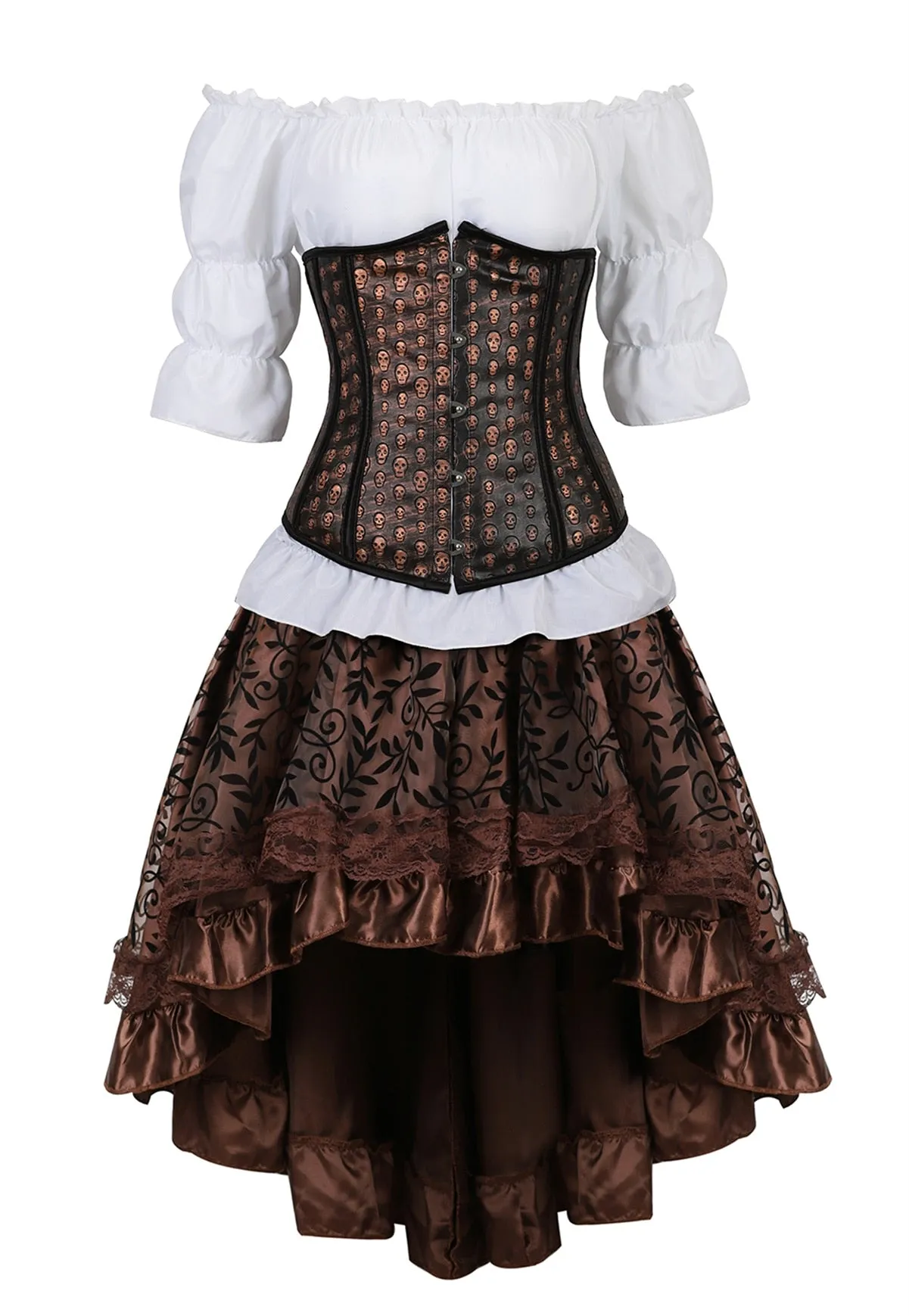 Funki Buys | Dresses | Women's Steampunk Top Corset Skirt Set