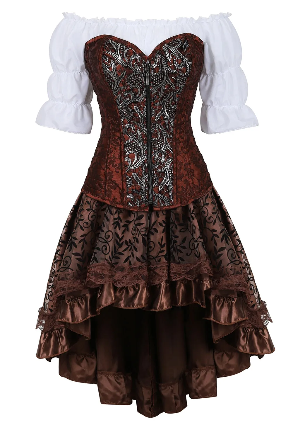 Funki Buys | Dresses | Women's Steampunk Top Corset Skirt Set