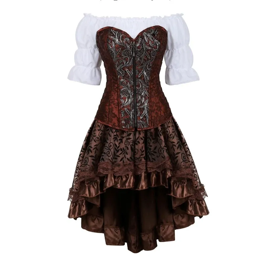 Funki Buys | Dresses | Women's Steampunk Top Corset Skirt Set