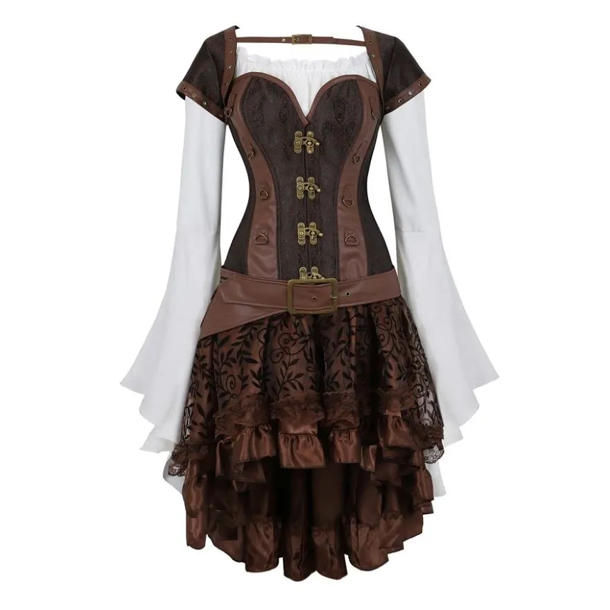 Funki Buys | Dresses | Women's Steampunk Top Corset Skirt Set