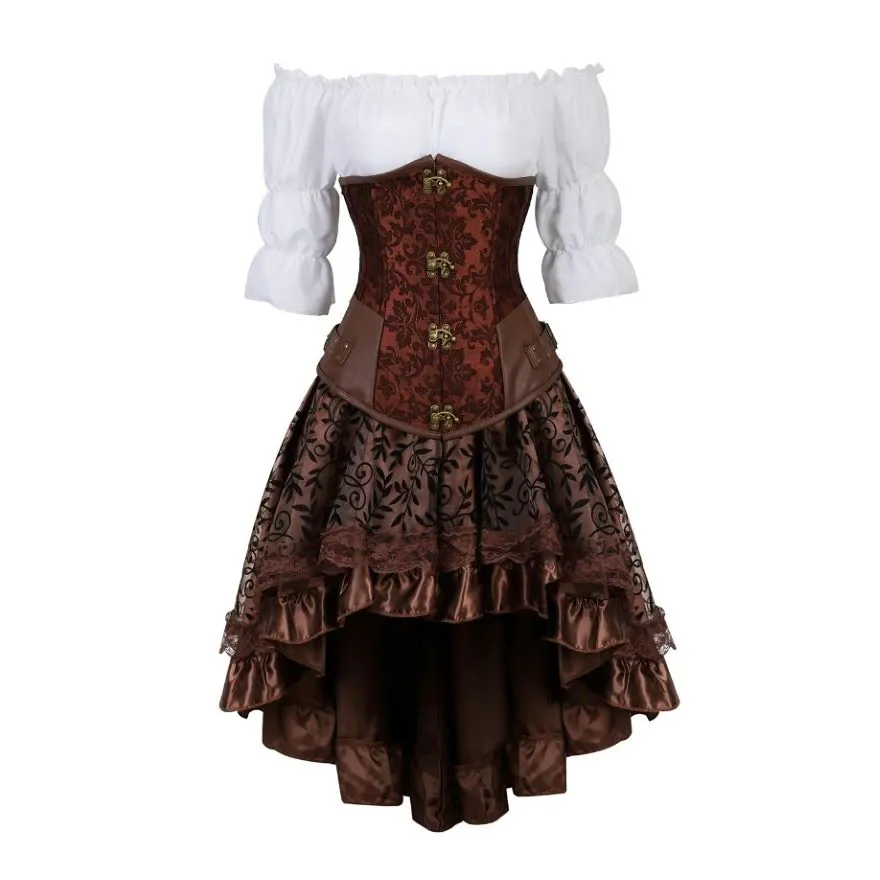 Funki Buys | Dresses | Women's Steampunk Top Corset Skirt Set