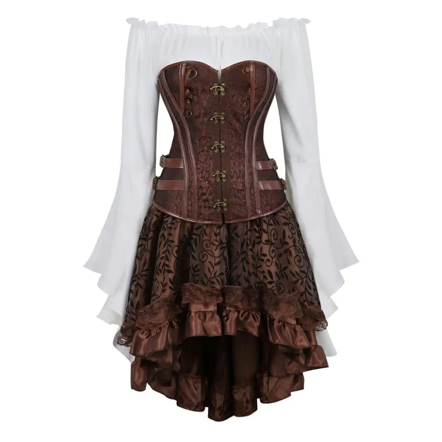 Funki Buys | Dresses | Women's Steampunk Top Corset Skirt Set