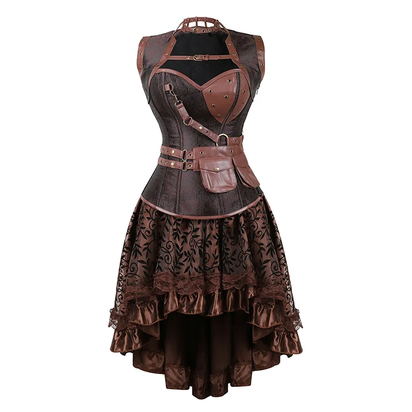 Funki Buys | Dresses | Women's Steampunk Top Corset Skirt Set