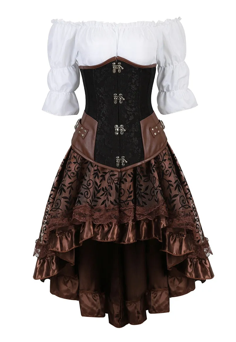 Funki Buys | Dresses | Women's Steampunk Top Corset Skirt Set