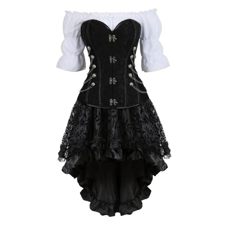 Funki Buys | Dresses | Women's Steampunk Top Corset Skirt Set