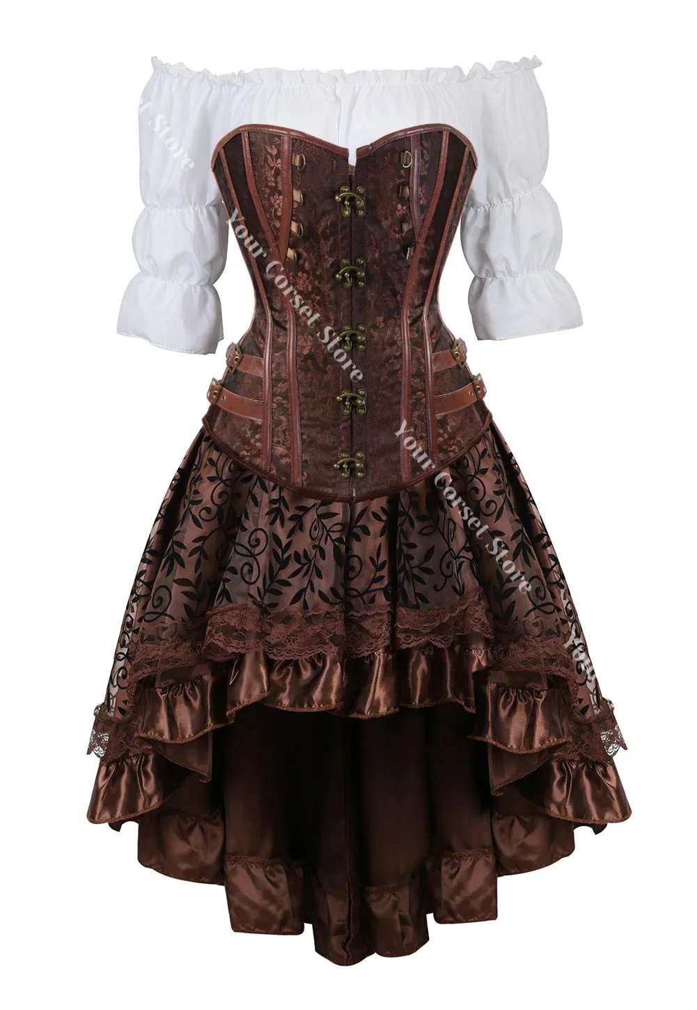 Funki Buys | Dresses | Women's Steampunk Top Corset Skirt Set