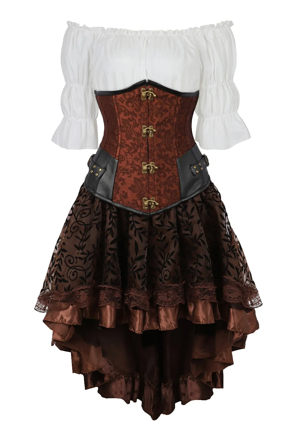Funki Buys | Dresses | Women's Steampunk Top Corset Skirt Set