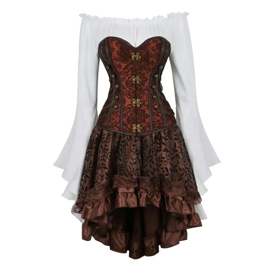 Funki Buys | Dresses | Women's Steampunk Top Corset Skirt Set