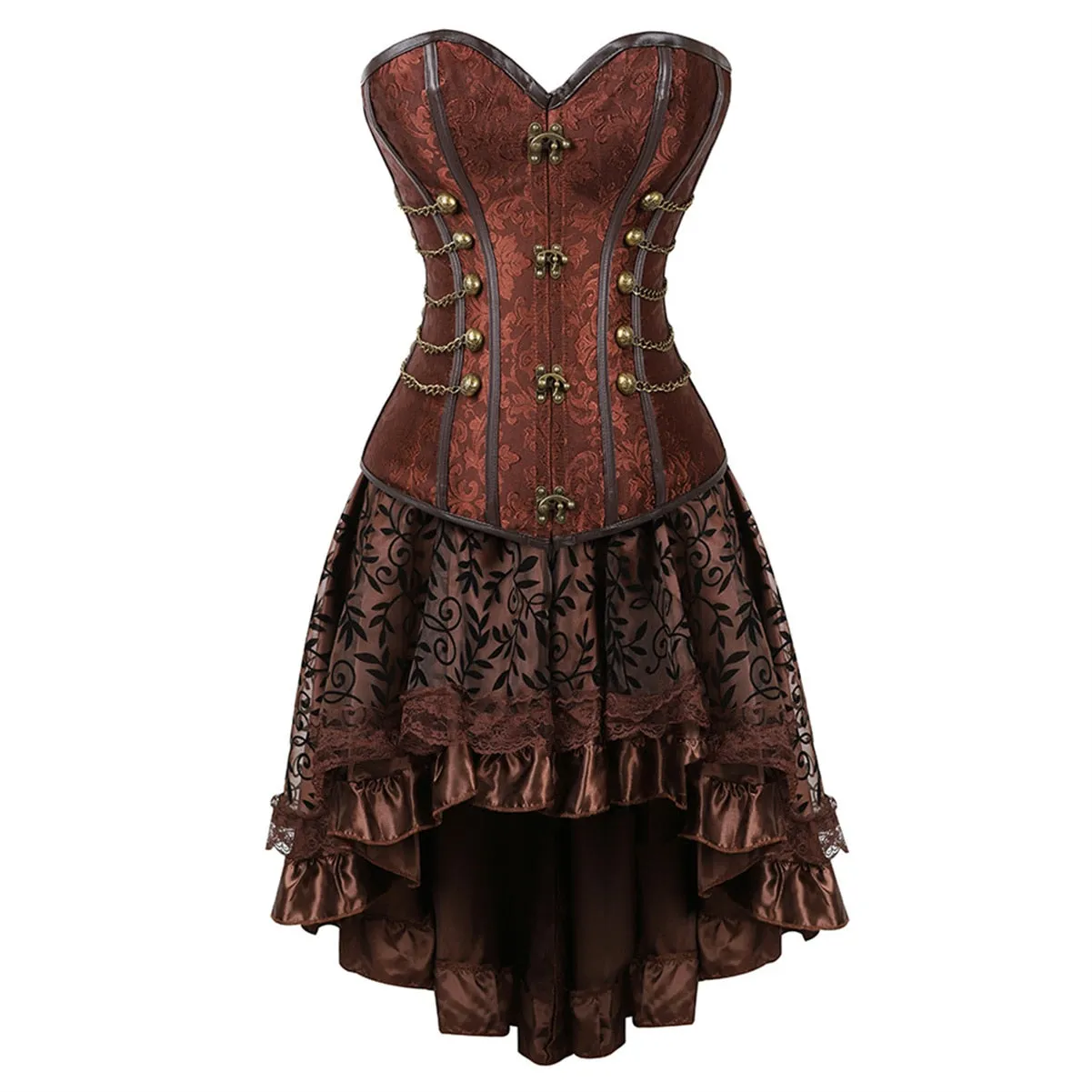 Funki Buys | Dresses | Women's Steampunk Top Corset Skirt Set