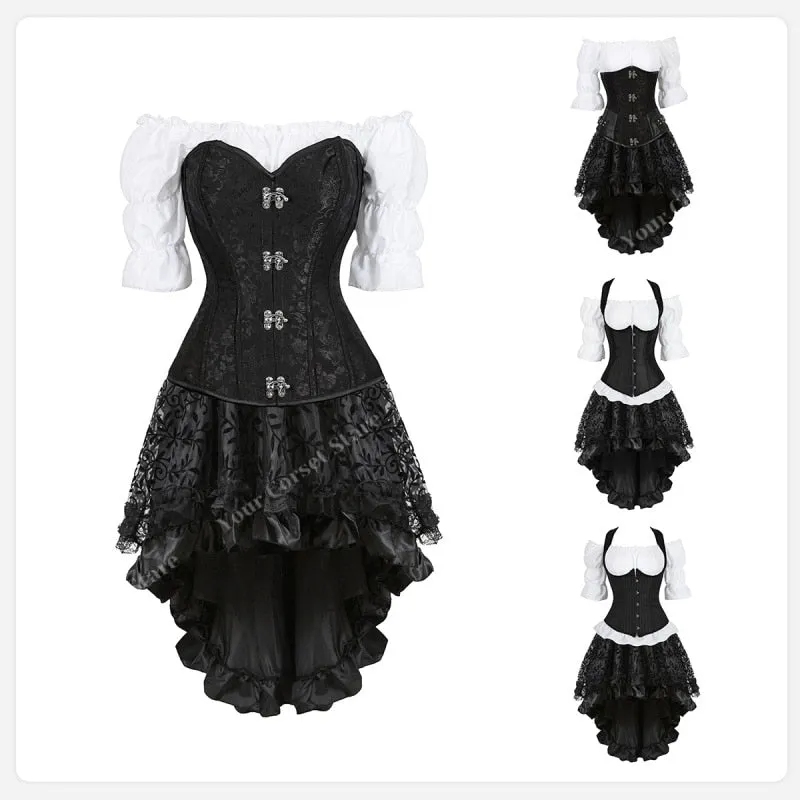Funki Buys | Dresses | Women's Steampunk Top Corset Skirt Set