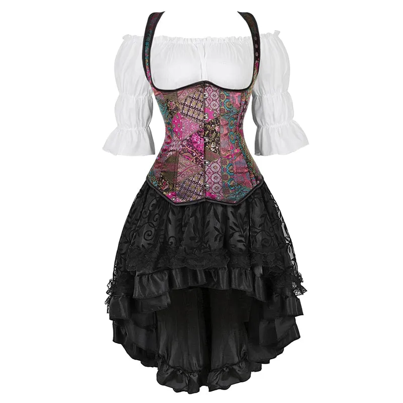 Funki Buys | Dresses | Women's Steampunk Top Corset Skirt Set