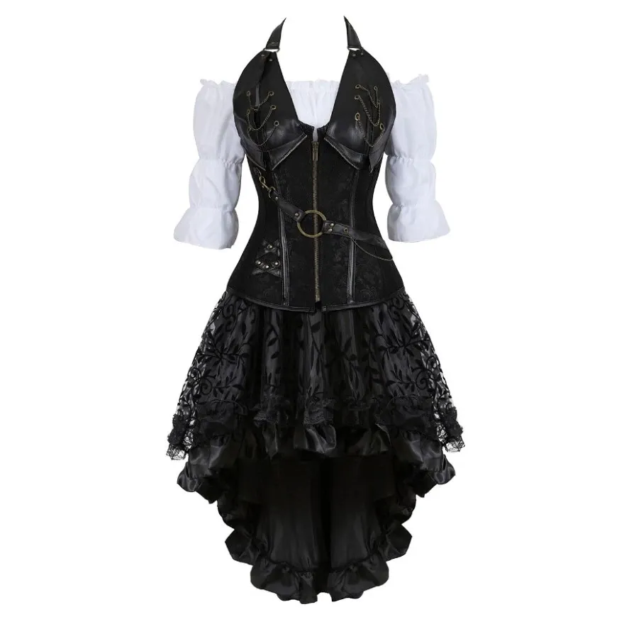 Funki Buys | Dresses | Women's Steampunk Top Corset Skirt Set