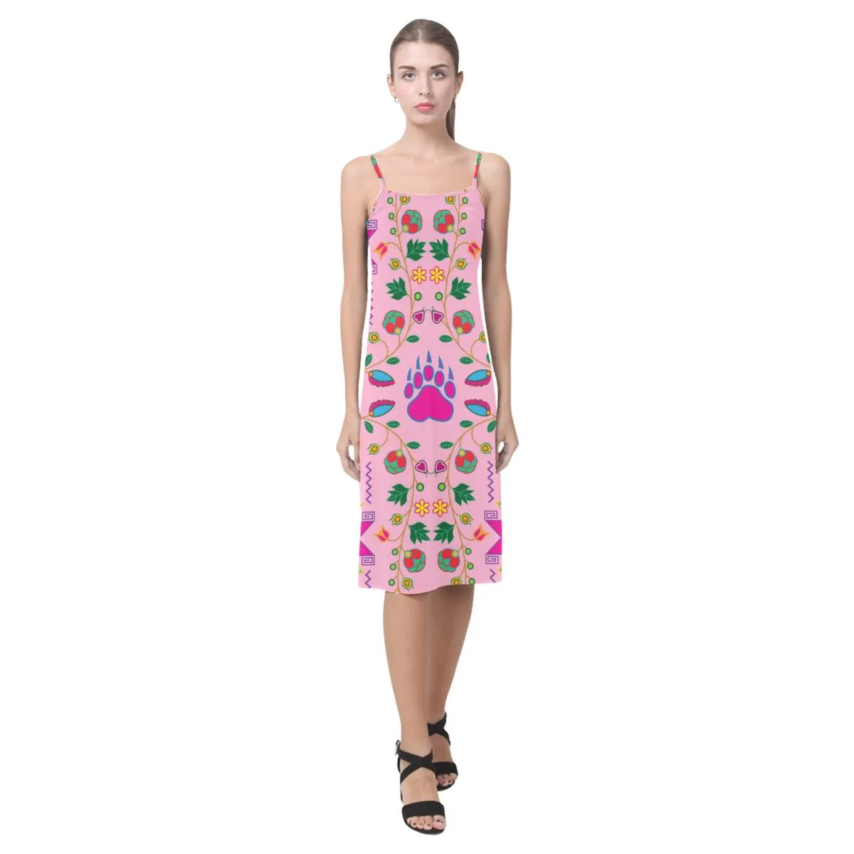 Geometric Floral Fall - Sunset Alcestis Slip Dress