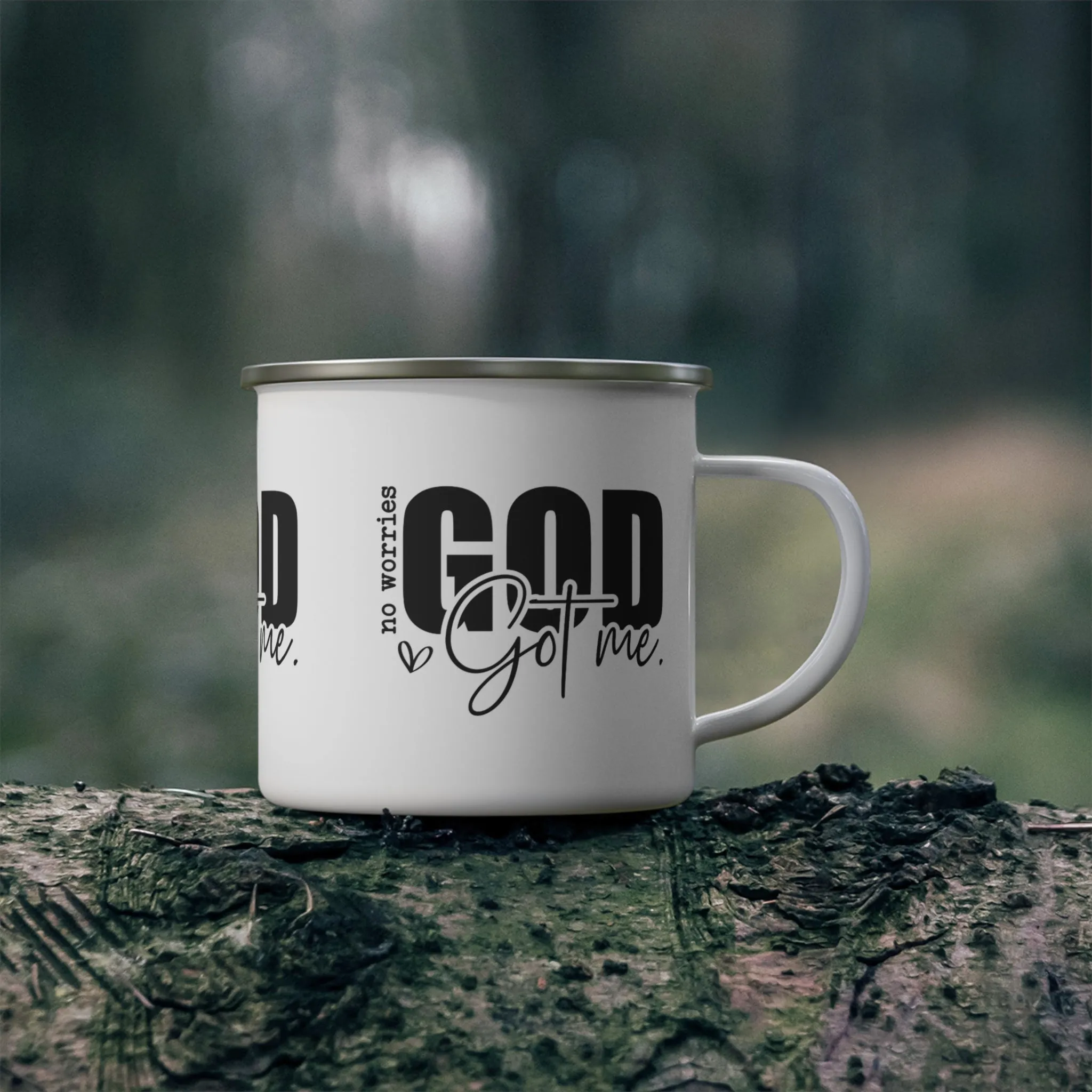 God Got Me Enamel Camping Mug