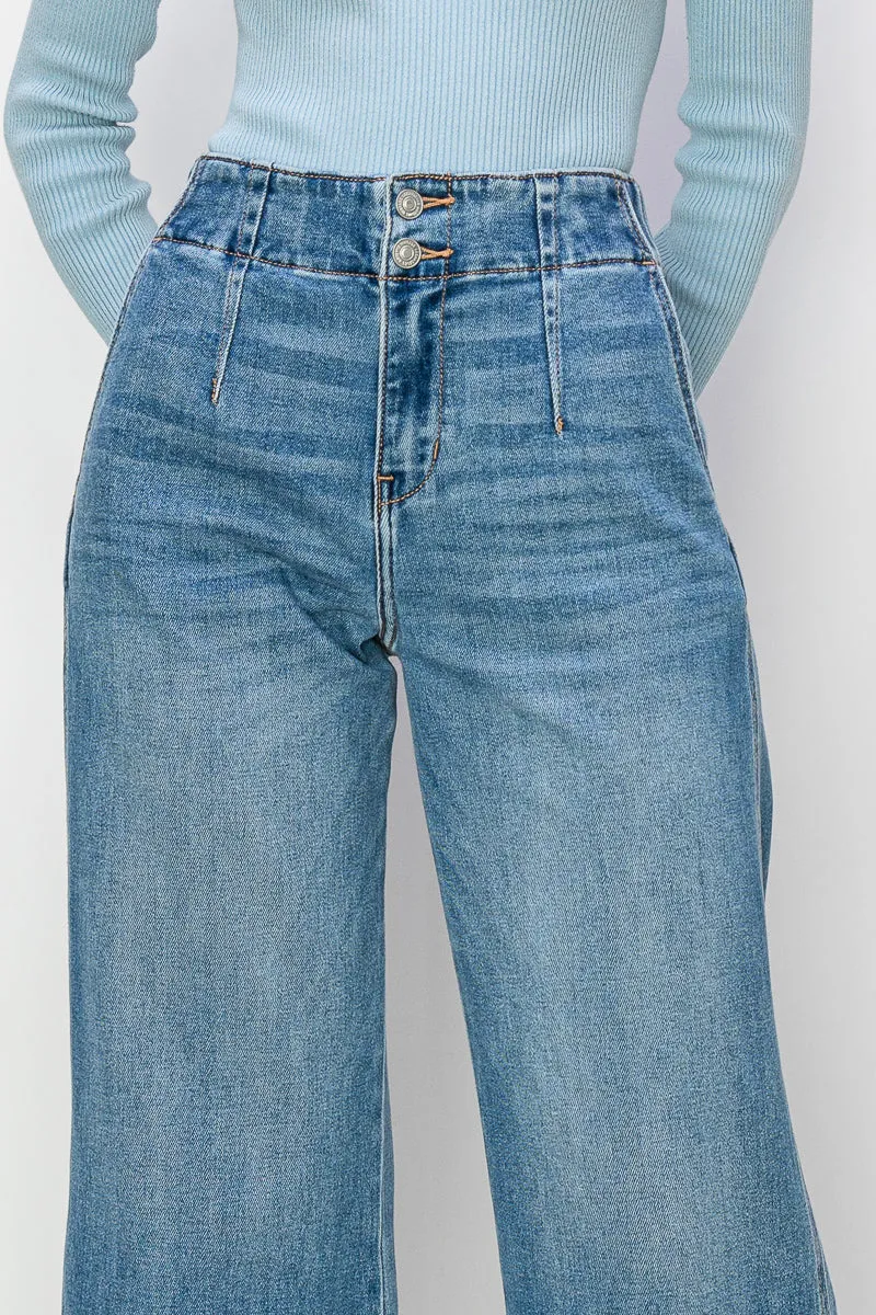 High Rise Crop Wide Jeans