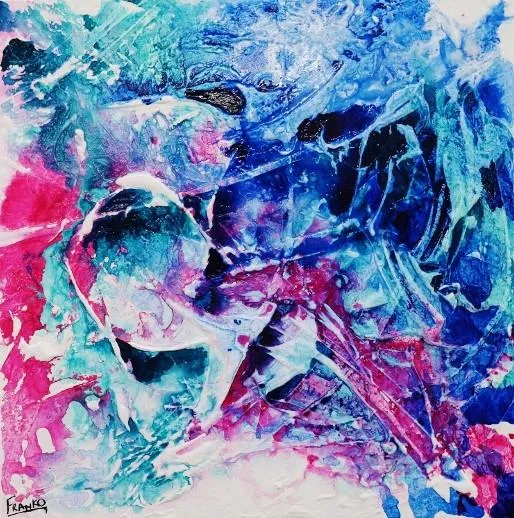 Inked Gypsy 100cm x 100cm Colourful Abstract Painting (SOLD)