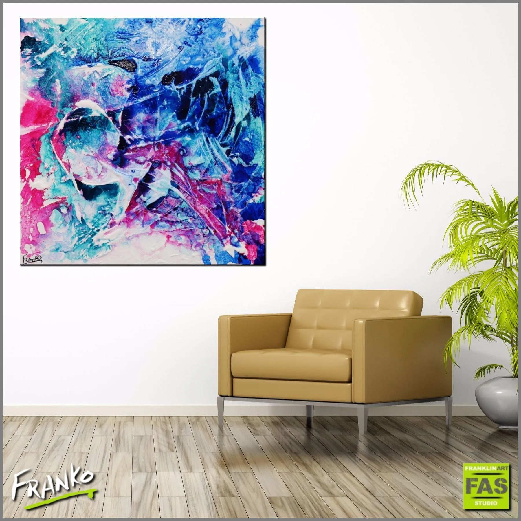 Inked Gypsy 100cm x 100cm Colourful Abstract Painting (SOLD)