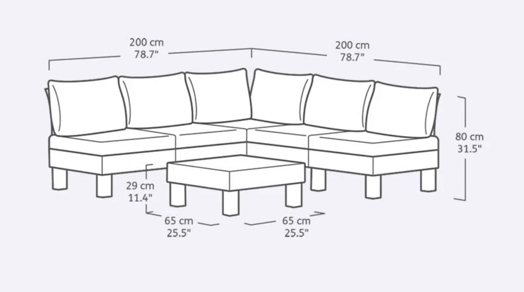 Keter Elements 6 Seater Modular Lounge Set