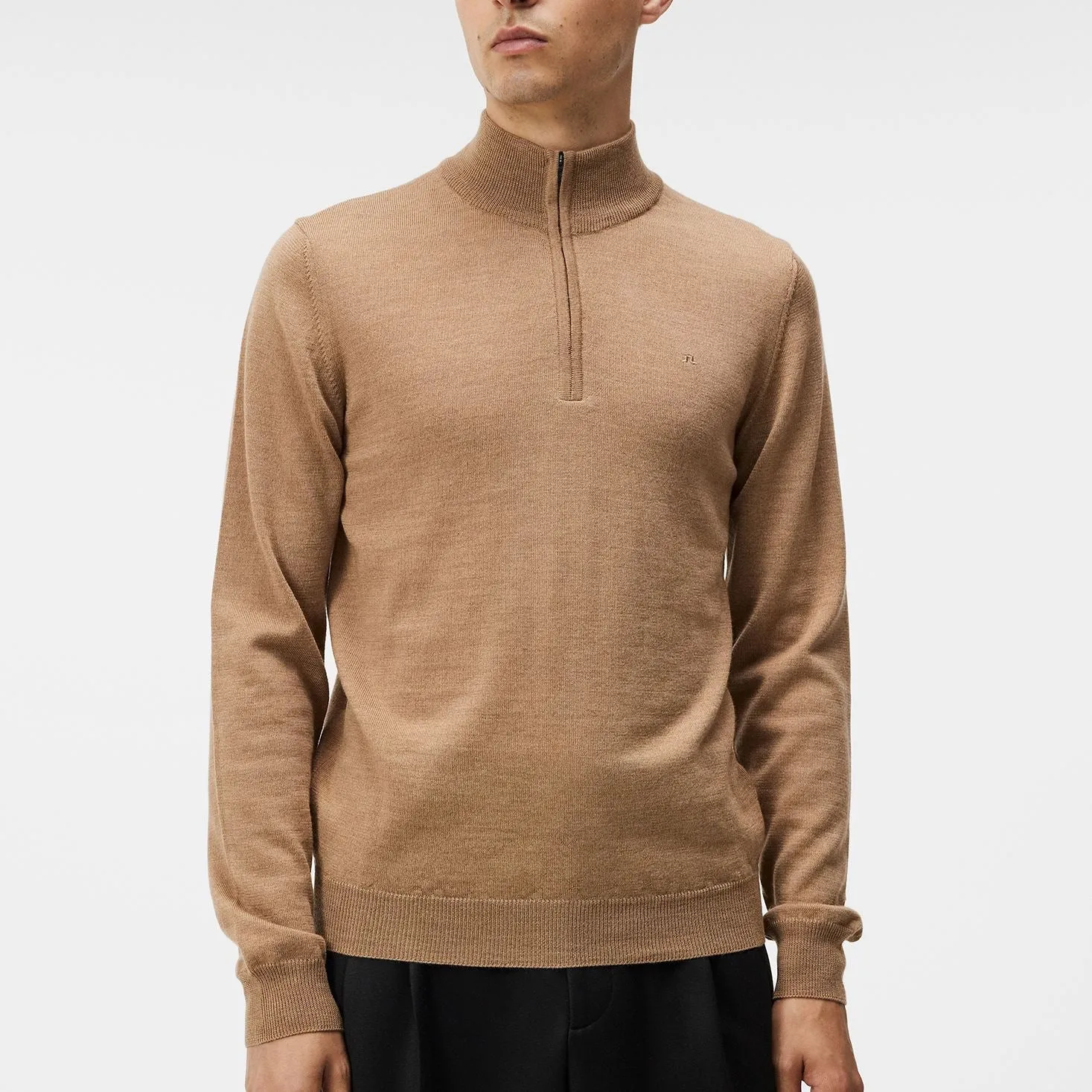 Kiyan Quarter Zip Sweater Chipmunk Melange - AW23