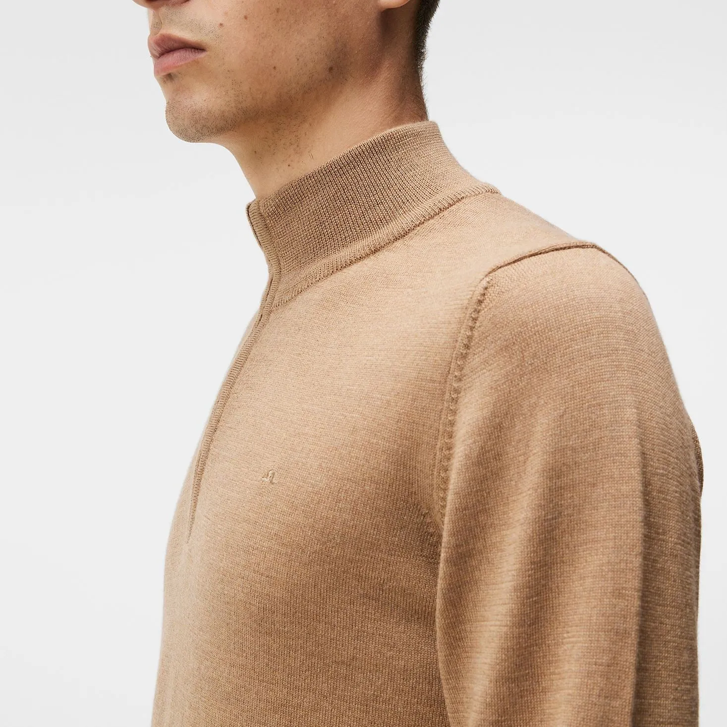 Kiyan Quarter Zip Sweater Chipmunk Melange - AW23